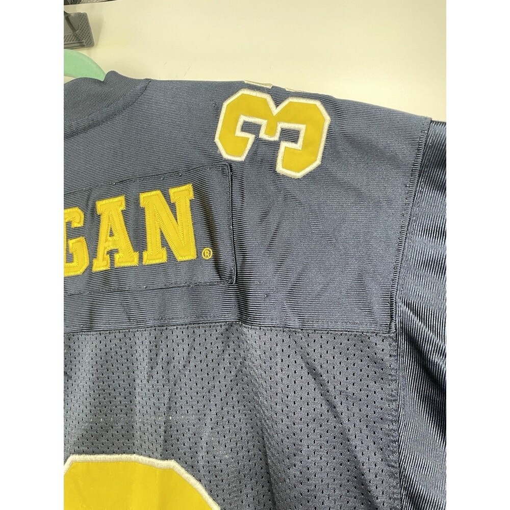 Vintage 90s Y2K Colosseum Univ of Michigan Wolverines Jersey #32 Blue Yellow - Picture 16 of 16